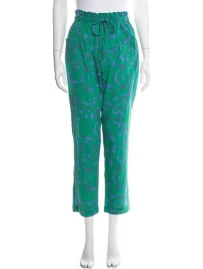 Pre-owned Xirena Floral Print Wide Leg Pants In Green