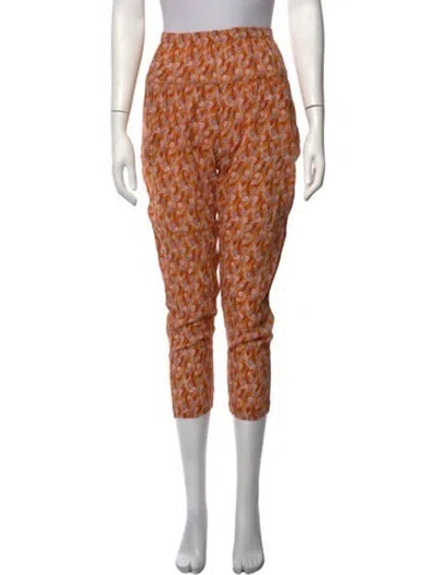 Pre-owned Xirena Floral Print Wide Leg Pants In Orange