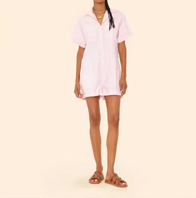 XIRENA FRANKLIN BUTTON-DOWN ROMPER IN GLOSS PINK