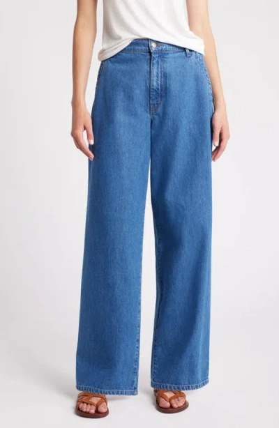 Xirena Xírena Garrett High Waist Wide Leg Jeans In Mid Blue