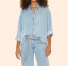 Xirena Gia Denim Shirt In Atlantic Blue In Animal Print
