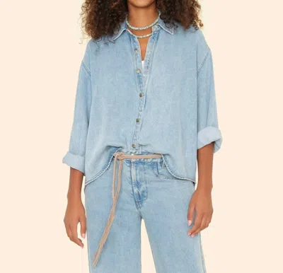Xirena Gia Denim Shirt In Atlantic Blue In Animal Print