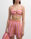 XIRENA GIGI STRIPED CUTOUT BRALETTE TOP