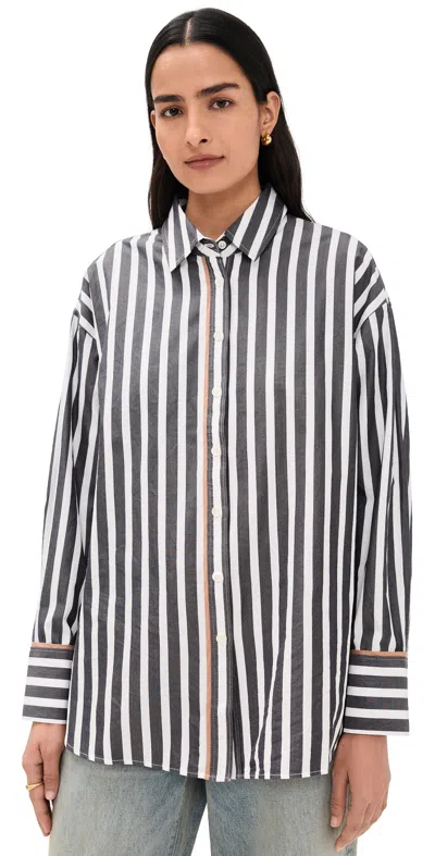 Xirena Gillian Shirt Ink Stripe In Black