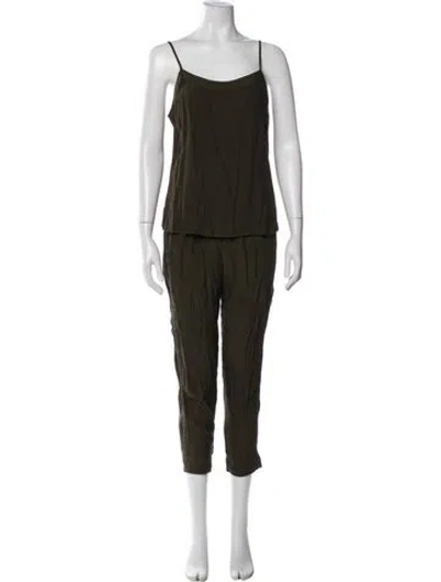 Pre-owned Xirena Glitter Accents Pant Set In Green