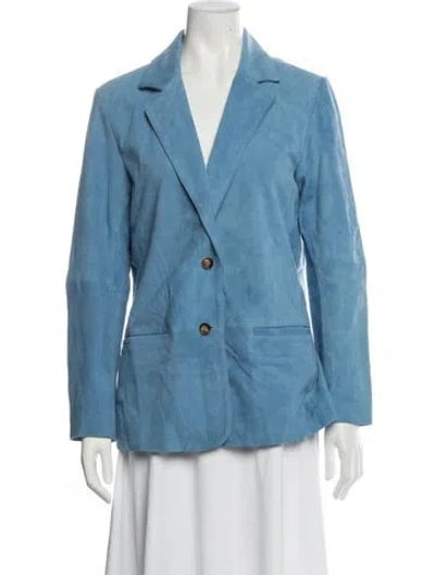Pre-owned Xirena Goat Leather Blazer In Blue