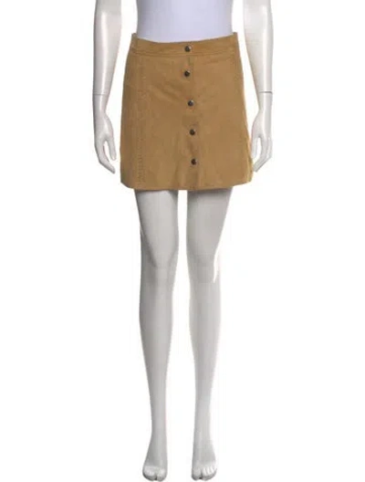 Pre-owned Xirena Goat Leather Mini Skirt W/ Tags In Neutral