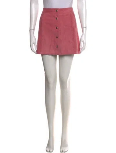 Pre-owned Xirena Goat Leather Mini Skirt W/ Tags In Pink