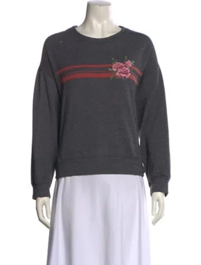 Pre-owned Xirena Graphic Print Crew Neck Sweatshirt In Gray