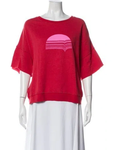Pre-owned Xirena Graphic Print Crew Neck Sweatshirt In Red