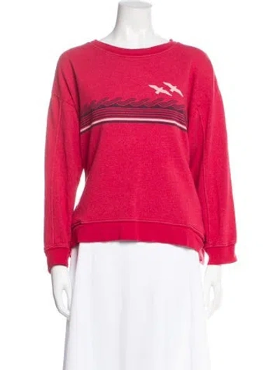 Pre-owned Xirena Graphic Print Crew Neck Sweatshirt In Red