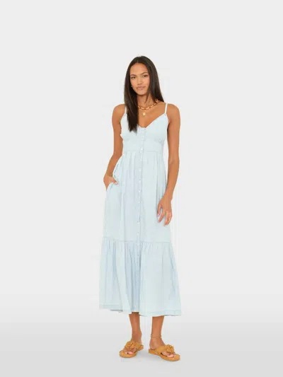 Xirena Greta Button Front Dress In Air Blue