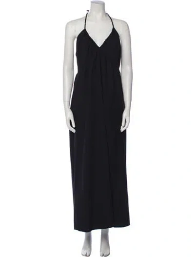 Pre-owned Xirena Halterneck Long Dress In Black
