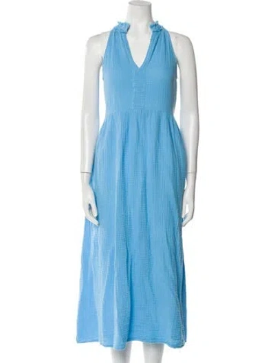 Pre-owned Xirena Halterneck Long Dress In Blue