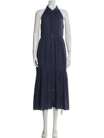 Pre-owned Xirena Halterneck Long Dress In Blue
