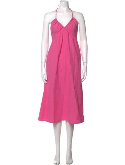 Pre-owned Xirena Halterneck Long Dress In Pink