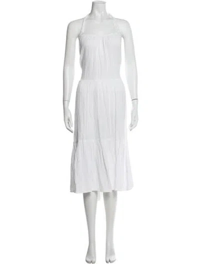 Pre-owned Xirena Halterneck Long Dress In White