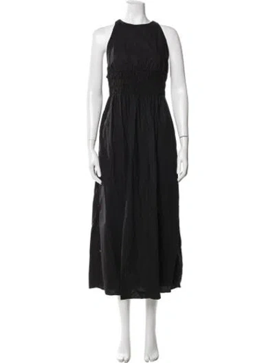 Pre-owned Xirena Halterneck Midi Length Dress In Black