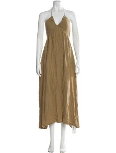 Pre-owned Xirena Halterneck Midi Length Dress In Neutral