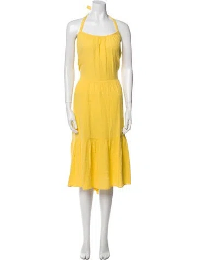 Pre-owned Xirena Halterneck Midi Length Dress W/ Tags In Yellow