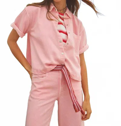 Xirena Ike Boxy Wide Sleeve Shirt In Pink Sand