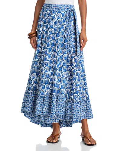 Xirena Janey Wrap Skirt Cobalt Shell In Multi