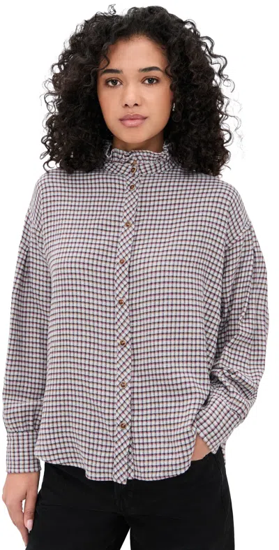 Xirena Jensen Shirt Baby Blue Check