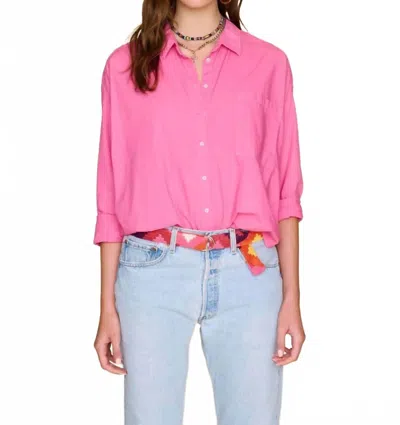 Xirena Jordy Button Front Shirt In Pink Zinnia