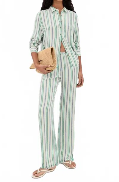 Xirena Joseph Pants In Blue Moss Stripe In Multi