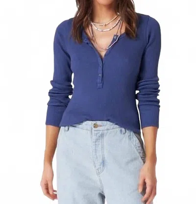 Xirena Kai Henley Top In Iris Bleu In Blue
