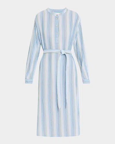 Xirena Kylie Striped Cotton Midi Dress In Shoreline
