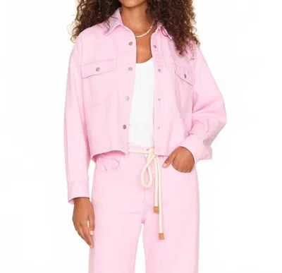 Xirena Leon Button Down Jacket In Petal Pink In Transparent