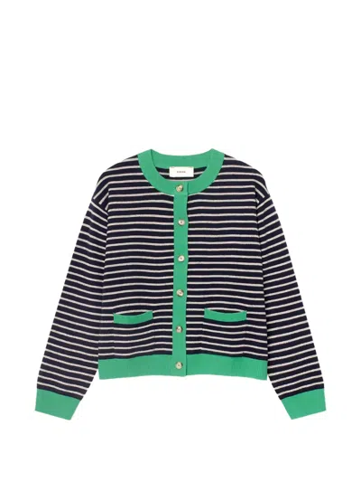 Xirena Lillian Striped Pocket Cardigan In Gray