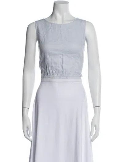 Pre-owned Xirena Linen Crew Neck Blouse In White
