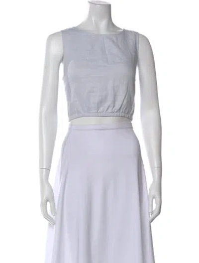 Pre-owned Xirena Linen Crew Neck Crop Top In White