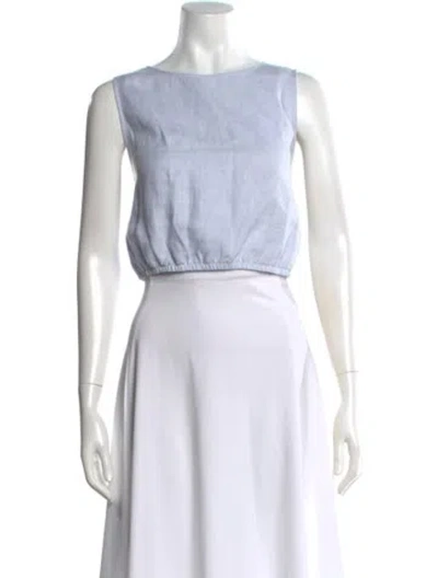 Pre-owned Xirena Linen Crew Neck Crop Top In White
