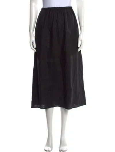 Pre-owned Xirena Linen Midi Length Skirt In Black