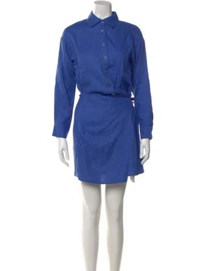 Pre-owned Xirena Linen Mini Dress In Blue