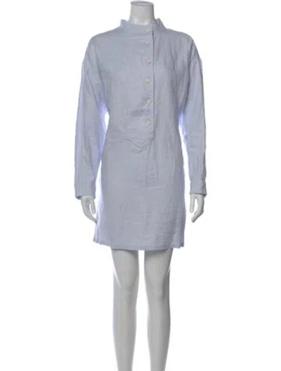 Pre-owned Xirena Linen Mini Dress In Blue