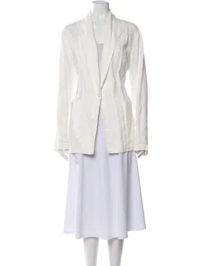 Pre-owned Xirena Linen Striped Blazer In White