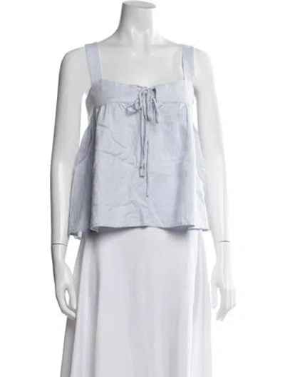 Pre-owned Xirena Linen Striped Top W/ Tags In White