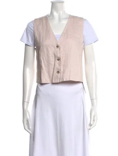 Pre-owned Xirena Linen V-neck Top In White