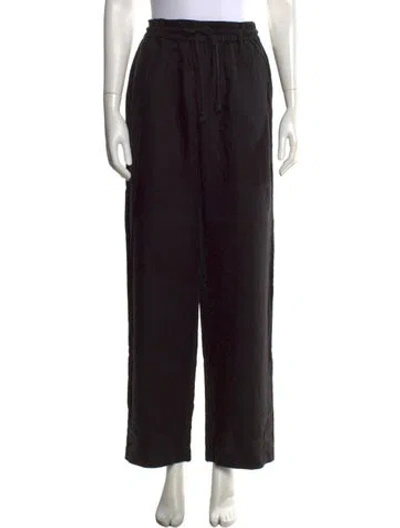 Pre-owned Xirena Linen Wide Leg Pants In Black