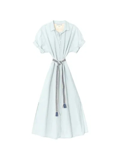 Xirena Linnet Belted Shirt Dress In Blue