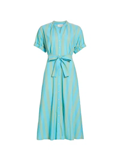 Xirena Liora Striped Cotton-poplin Dress In Black