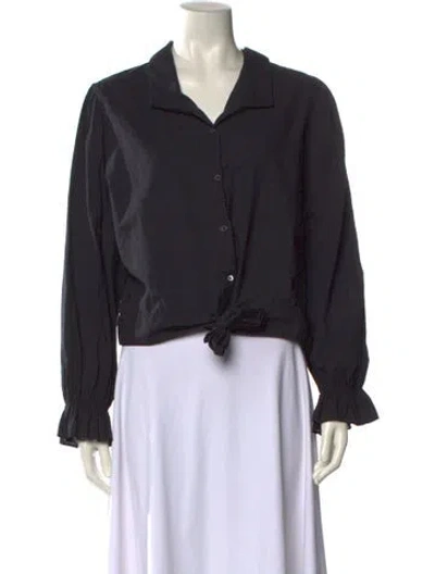 Pre-owned Xirena Long Sleeve Blouse In Black