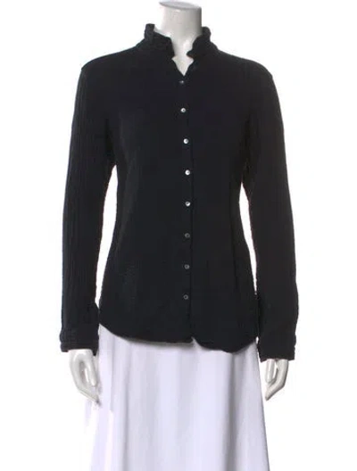 Pre-owned Xirena Long Sleeve Blouse In Black