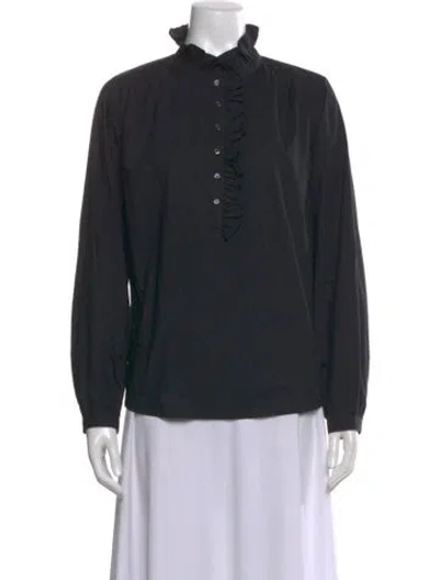 Pre-owned Xirena Long Sleeve Blouse In Black