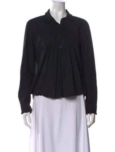 Pre-owned Xirena Long Sleeve Blouse In Black