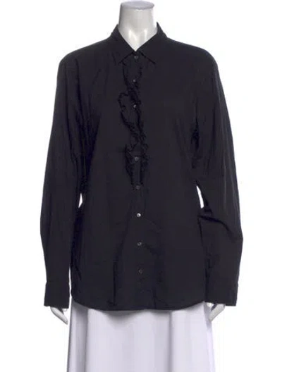 Pre-owned Xirena Long Sleeve Blouse In Black